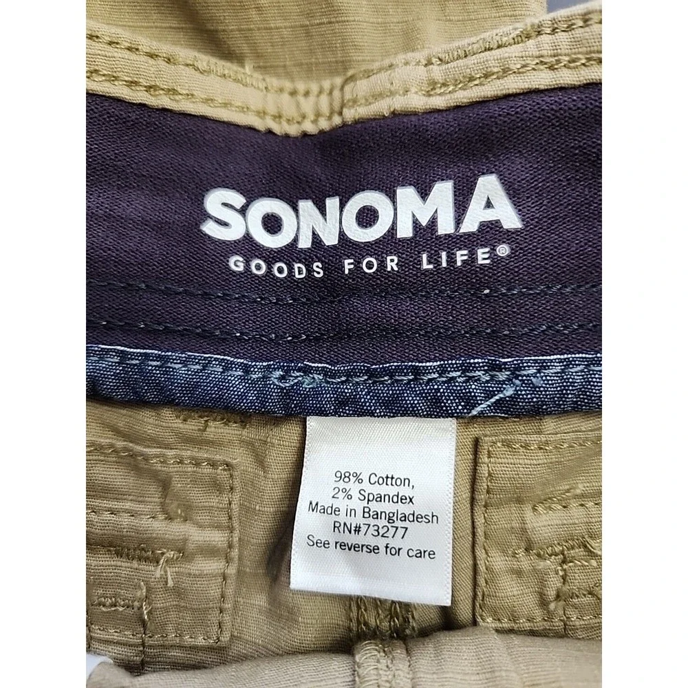 Sonoma Flexwear Ripstop Cargo Shorts Mens 29 Brown Cotton Stretch NEW